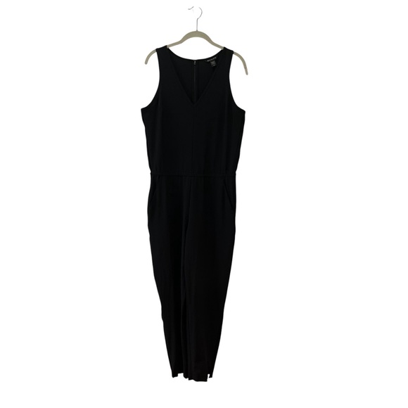 Athleta Brooklyn Jumpsuit in Black V-Neck Women's 10 - Picture 3 of 10